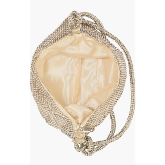 Jessica McClintock Dolly Crystal Mesh Bag Gold NEW Party Holiday GIFT Glam - Picture 2 of 7